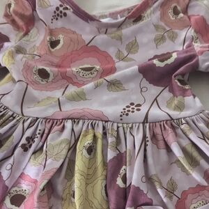 Floral Kids Casual Dress - Pink and Purple